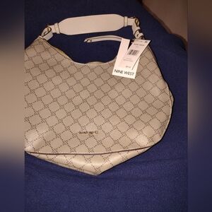 Nine West Cream Patterned Hobo Bag